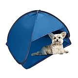 HACRAHO Strand-Sonnenschutz, Pop-Up-Strandzelt, 1 Stück, tragbares Sonnenschutzzelt für UV-Schutz, winddicht, Camping, Picknick, Zelt, kleine Hunde, Katzen und andere kleine Haustiere, Blau, M