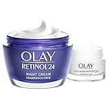 Olay Tages- und Nachtset, Collagen Peptide 24 Tagescreme (15 g) und Retinol 24 Anti Aging Nachtcreme (50 g), Feuchtigkeitscreme für Frauen, Gesichtscreme Damen, Pflege der Trockenen Haut (2 Stück)