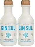 Gin Sul – 1 x 5 cl Distilled Dry Gin made in Hamburg 43% Vol. Aromen von Wacholder & Zitronen aus Portugal - Die miniatur Tasting Flasche (Packung mit 2)