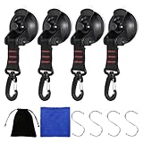 Zynewa 4 Stücke Saugnapf Camping Set, Saugnapf Befestigung Haken, Vakuum Camping Saugnapf Haken, Saugnapf Anker mit Befestigung, Saughaken Extra Stark, für Zuhause Camping Auto Vorzelt ﻿