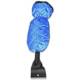 VUIUYOIES Tragbarer kleiner Auto-Windschutzscheiben-Eiskratzer, rutschfeste Universal-Schneeentfernungsbürste, Handschuhe, Werkzeugentferner, Outdoor-Teleskop, Blau