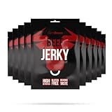 GymBeam Beef Jerky – Hochwertiger Fleischsnack aus Premium-Rindfleisch, gluten- und laktosefrei, mit hohem Eiweißgehalt, ideal für Sportler, lange Haltbarkeit (10x50 g, Barbecue)