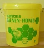 4x 12,5kg Honigeimer gelb m.Deckel mit Aufdruck 6,60€/St Höhe 26 cm, Ø oben 25, unten 22 cm Imker Imkerei Bienen Eimer