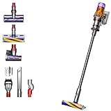 Dyson V12 Detect Slim Absolute Staubsauger Kabellos - Akkusauger, HEPA-Filter, Kabelloser Akkuhandstaubsauger Handstaubsauger Beutellos, inkl. JUNG Bodenpflegetücher, Orange / Violett