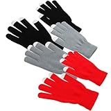 GLSTOY 3 Paar Touchscreen Handschuhe aus Gestricktem Stoff mit Plüschfutter Volle Finger Verstärkte Nähte Warme Outdoor Handschuhe für Fahrradfahren und Winteraktivitäten