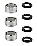 Acual 3 Stück Wasserhahn Sieb,M24 wasserhahn Aufsatz Strahlregler,Wasserhahn Siebeinsatz mit Edelstahlfilter, Perlatoren für wasserhähne mit 4 Dichtung