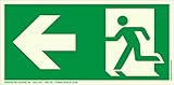 Brandengel® Hochwertiges Schild Notausgangsschild Pfeil Links 300 x 150 mm PVC nachleuchtend selbstklebende Schaumschicht Rettungsweg Fluchtweg Kunststoffplatte grün ISO 7010 DIN 67510 ASR A1.3
