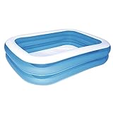 Bestway - Deluxe rechteckiger blauer aufblasbarer Pool, 211 x 132 x 46 cm, Blau/Weiß