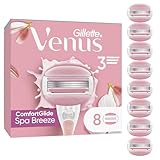 Gillette Venus ComfortGlide Spa Breeze Rasierklingen Damen, 8er Pack Rasierklingen-Nachfüllungen, Lubrastrip mit einem Hauch von botanischen Ölen, 2 flexible Gelstäbe für eine angenehme Rasur