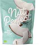 Nut Perfect Bio-Kokos-Chips, 1 x 100 g, ohne Zucker, ungeschwefelt, vegan, getrocknete Kokosstreifen mit Haut, knusprig und intensiv im Geschmack, verarbeitet unter fairen Bedingungen