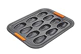 Le Creuset Antihaft Madeleine-Form, Für 12 Stück, Sauerteigbeständig, Aus Karbonstahl gefertigt, Anthrazit/Orange, 94102612000000