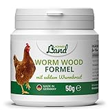 HÜHNER Land Worm Wood Formel 50g Pulver, bei und nach Wurmkur Hühner, Wurmmittel Hühner natürlich und Entwurmungsmittel für Hühner, Naturprodukt für Hühner