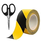 WangChaoJiu Klebeband Gelb Schwarz, 33m x 5cm Absperrband Gelb Schwarz, Sicherheitsband, Wasserdicht Selbstklebendes Warnband Markierungsband Flatterband für Autos Anhänger Outdoor