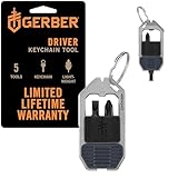Gerber Gear Driver Schlüsselanhänger, 5-in-1-Multitool, Clips an Tasche oder Schlüsselanhänger mit Hebelstange, Kreuzschlitz- und Schlitzschraubendreher-Bits und Flaschenöffner, leichtes EDC-Getriebe