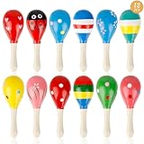 12 Stück Maracas aus Holz, Hölzerne Maracas für Kinder,...