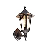 Qazqa - Klassisch I Antik Romantische Außen Wandleuchte schwarz IP44 - New Haven I Außenbeleuchtung - Kunststoff Rund - LED geeignet E27