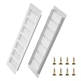2 Stück Lüftungsgitter Lüftungsgitter Tür Belüftungsgitter Türlüftungsgitter Aluminium Lüftungsgitter Abluftgitter Mit 8 Schrauben Türlüftungsgitter Für Schuhschrank,Wohnzimmer,Bad,Küche,8x30cm
