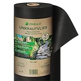 Covello Unkrautvlies 10m² Top Line – Gartenvlies wasserdurchlässig Unkrautschutzvlies Gartenvlies extra stark - Unkrautfolie hohe UV-Stabilisierung (10m x 1m) - reißfestes Vlies 150g/m²