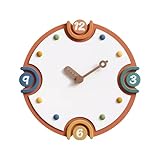 Ergocar-Wanduhr, Holz, Kein Tickendes Geräusch, Wanduhr Im Modernen Stil, Dekoration, Batteriebetrieb, Geeignet Für Schulen, Wohnzimmer, Küchen, Büros