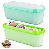 CRROEL 2er-Set Eisbehälter für Speiseeis 1.5 L, Aufbewahrungsbehälter, Gefrierdosen, Eis-Container BPA-fre Für Selbstgemachtes Eis, Sorbets, Joghurt
