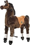 animal riding ZRP002M Reitpferd Amadeus (für Kinder ab 5 Jahren, Sattelhöhe 69 cm, mit Rollen) ARP002M, Braun, M/L