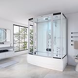 HOME DELUXE - Dampfdusche DIAMOND BIG - Weiß, Maße: 190 x 100 x 220 cm - inkl. Radio, Regendusche und komplettem Zubehör I Dampfsauna, Badewanne, Whirlpool, Dusche