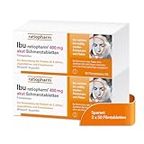 Ibu-ratiopharm® 400 mg akut Schmerztabletten im Sparset 2 x 50 Filmtabletten: Bewährt bei Schmerzen und Fieber. Wirkstoff: Ibuprofen