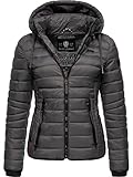 Navahoo Damen leichte Übergangsjacke Steppjacke mit Kapuze Lulana Anthracite Gr. M