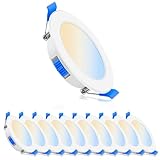 Cinsenten LED Deckeneinbauleuchten Dimmbar 230V 68mm, LED Deckeneinbaustrahler 7W Warmweiß Neutralweiß Kaltweiß Verstellbar, Badstrahler IP44 Wasserdicht Ultra Slim, 10er Pack