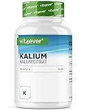Kalium - 240 Kapseln mit 800 mg elementarem Kalium (aus Kaliumcitrat) pro Tagesdosis - vegan, hochdosiert, ohne Zusätze