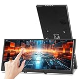 Prechen 12,3 Zoll Tragbarer Touchscreen Sekundäres Monitor, HDMI, USBC, 1920 * 720 IPS Stretched Bar LCD Portable Travel Touch Bildschirm für Laptop Computer Aida64 GPU CPU RAM Überwachung