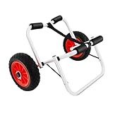 Klappbar Kajakwagen, Aluminium Bootswagen mit Riemen, Faltbar Wasserwandern Transportwagen, für Booten, Kanus, Rettungsinseln, Paddeln, Surfbrettern, Max Tragfähigkeit 176,37 lbs