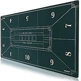 SLOWPLAY Nash Texas Holdem Pokermatte 180x90cm I Tragbarer Pokertisch | Pokertischauflage mit einem Art Deco Layout Print, Deluxe Pokertuch - Pokerteppich（Grün）