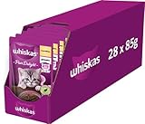 Whiskas Junior – komplettes Nassfutter in Gelee für Katzen mit Huhn in Beuteln 2 x (28x85g)