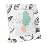 Mintoprints Bilderrahmen mit Fußball-Rugby-Ball, quadratischer Holz-Bilderrahmen für Wandmontage oder Tischaufsteller