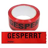 18 Rollen Klebeband Gesperrt, Prüfer: Rolle 50 mm x 66 lfm Absperrband Paketband Packband Warnband Hinweisklebeband