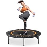 MERACH Mini Trampolin - 102cm/122cm Fitness Trampolin Faltbar, Maximale Belastung 150 KG, Trampoline für Bewegungstraining Leise
