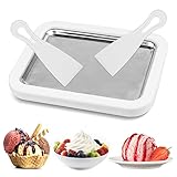 Eiscreme Roller Maker Pan mit 2 Spateln, Ice Rolls Platte zum Roll Eis selber machen, Eiscreme Maschine, Eiscreme Maker für Sorbet, Frozen Yogurt, Gelato