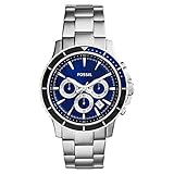 Fossil Uhr für Herren Briggs, QuarzChronographenwerk, 42 mm silberfarbenes Edelstahlgehäuse mit Edelstahlarmband, CH2927
