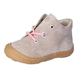 RICOSTA Mädchen Stiefel CORY, Baby und Kleinkinder Lauflernschuhe, Weite: Schmal, lose Einlage, terracare, schnürstiefel, kies/rosa (670), 19 EU