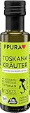 PPURA Bio Natives Olivenöl Extra Toskana Kräuter | Italienisches Oliven Öl mit Rosmarin, Petersilie & Thymiam | 100% Natürlich, Ohne Zusatzstoffe und Aromen | Kaltgepresst & Lichtgeschützt | 100ml