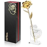 Ariceleo Gold Dipped Infinity Rose 24K Last Forever Rose, 1-Pack Hand Eingetaucht In 24K Golden Roses Romantische Geschenke für Frauen in Ihrem GeburtstagsjubiläUm Valentinstag Muttertag