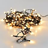 LILENO HOME Lichterkette Weihnachtsbaum 24 LED Batterie-betrieben [Warmweiss] - Lichterkette Außen und Innen [1,8 m] + [0,5 m] Zuleitung - als Weihnachten Deko, Christbaumschmuck (Schwarz)