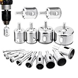 Lochsägen-Set mit 16 Lochsägen | Fliesensäge-Set aus Karbonstahl | Keramikfliesenschneider von 6 bis 50 mm zum Vergrößern von Rillen, Schneiden, Bohren, Granit, Stein,
