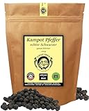 Uncle Spice schwarzer Kampot Pfeffer - 120g Kampot Pfeffer schwarz - Premiumqualität - ganze sonnengetrocknete Pfefferbeeren, Pfefferkörner ganz, handverlesen für die Mühle