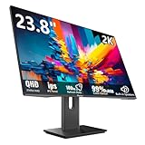 23,8 Zoll PC Gaming Monitor QHD 2560 x 1440 2K 100 Hz, 2 ms, Lautsprecher, HDR, 99% sRGB IPS LED Computer Bildschirm mit HDMI/DP-Anschlüssen, AMD FreeSync-kompatibel, VESA-Unterstützung, Schwarz