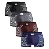 BOXR Underwear Herren Bambus Boxershorts 4er Pack Weich Atmungsaktiv und Umweltfreundlich Perfekte Kombination aus Komfort und Nachhaltigkeit Unterhosen für Männer (S-3XL)