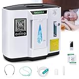 DEDAKJ Sauerstoffgerät für Zuhause, Sauerstoffkonzentrator Tragbarer, Konzentration Einstellbare 1-7L / min, Sauerstoffmaschine 30%-90% Reinheit, Fernbedienung, Zuhause und Reisen（DE-1A)
