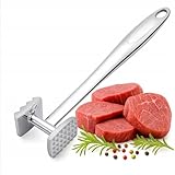 Montessa Fleischklopfer aus Edelstahl, Doppelseitiger Plattiereisen für zarte Schnitzel