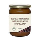 Mynatura Bio Dattelcreme mit Haselnuss und Kakao I Aufstrich mit Nüssen I Nusscreme I Kakao I Cremig I Brotaufstrich I Frühstück I Snack I Im Glas (3x 250g)